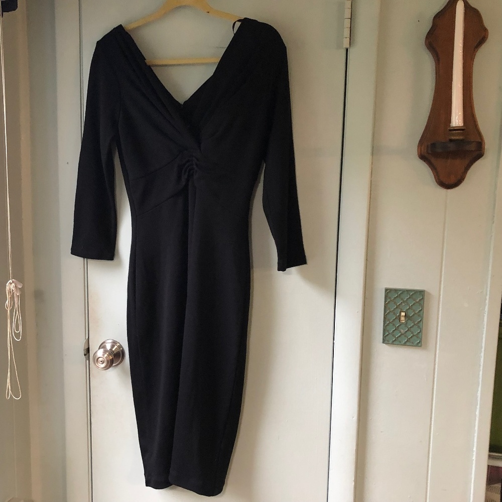 Banana Republic Dress Black Size 12 NEW Wool Blend